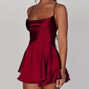 Red Satin Dress